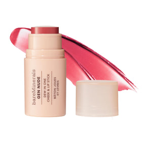 bareMinerals front view of Brick it On stick showing compact cap and sleek tube for portability