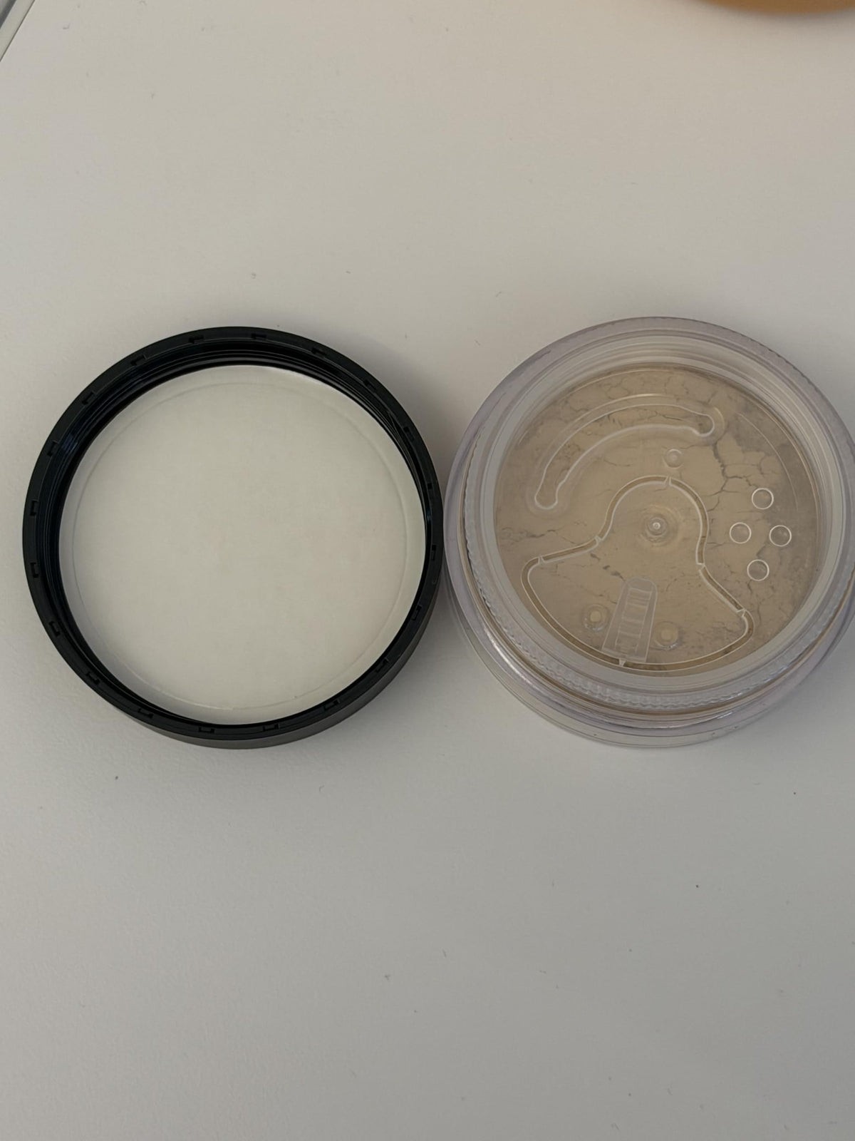 bareMinerals close-up on skin showing matte finish and reduced shine