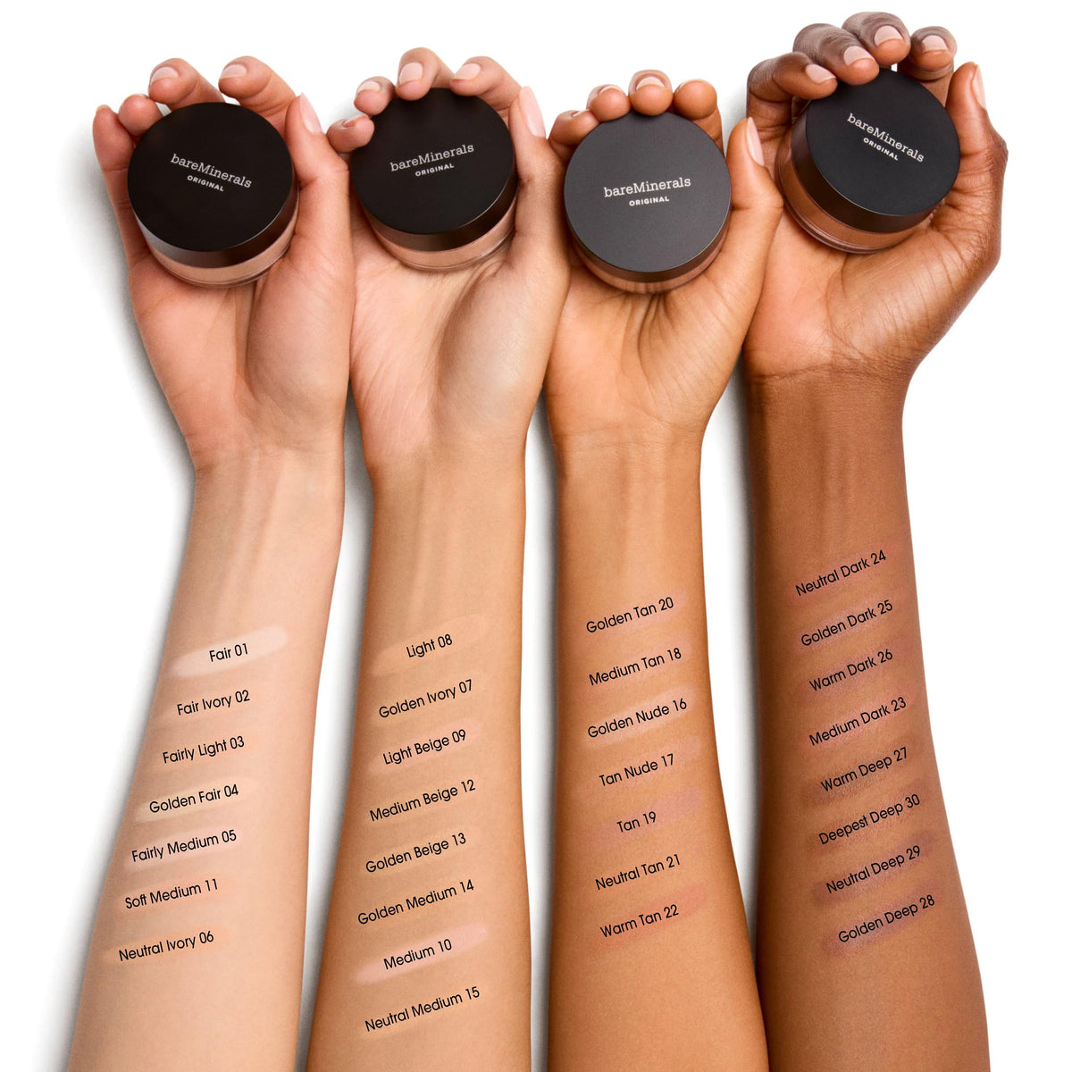 bareMinerals compact and puff for quick touch-ups on the go