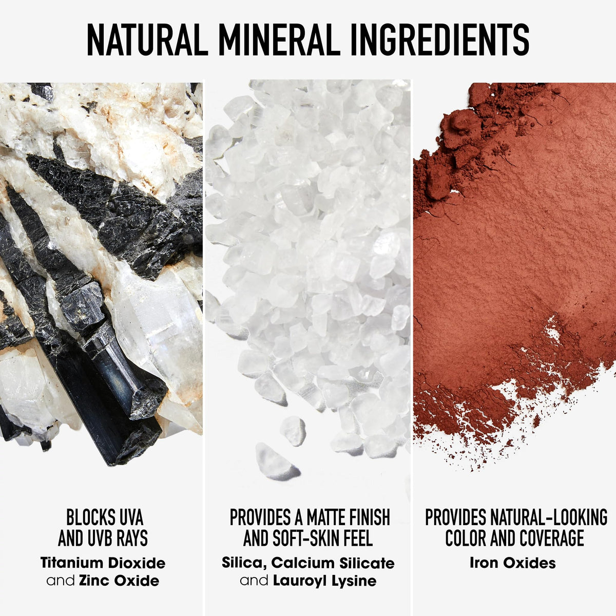 bareMinerals before and after face comparison showing reduced shine and refined pores
