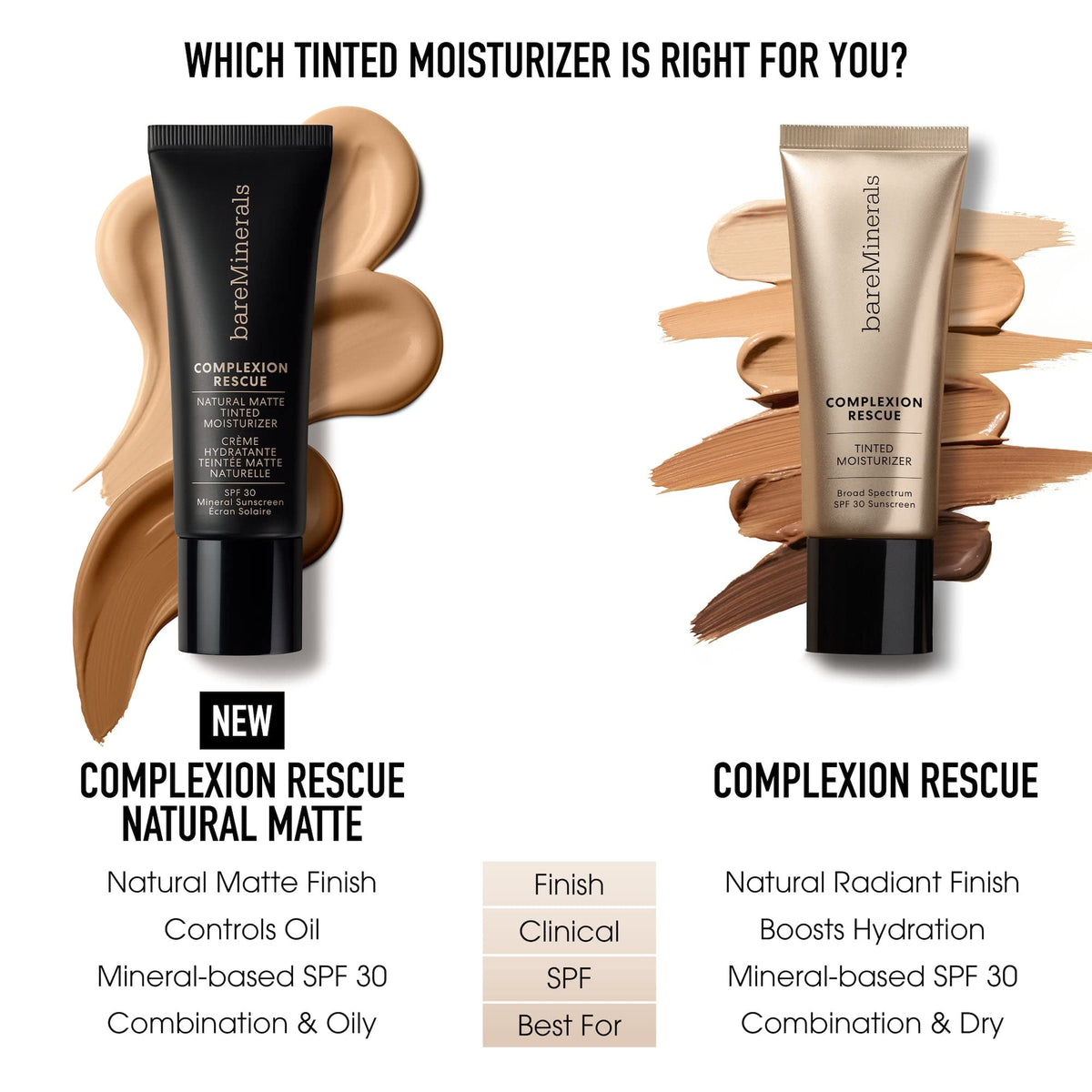 bareMinerals ingredient list close-up showing squalane and clean formulation