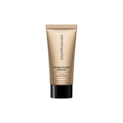 bareMinerals front packaging travel-size tube showing tan amber shade and SPF benefit