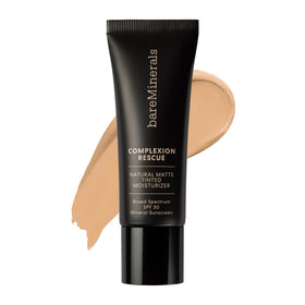 bareMinerals front packaging showing matte tinted moisturizer, clear product identity and convenience
