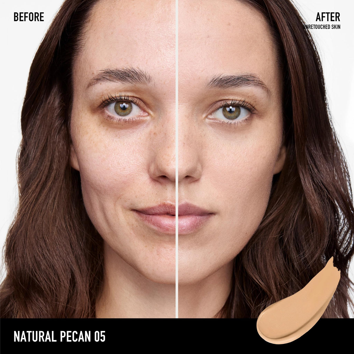 bareMinerals close-up texture swirl highlighting smooth matte finish and blendability