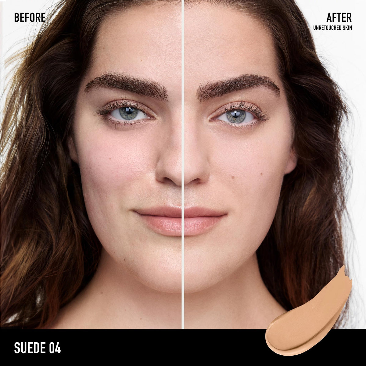 bareMinerals texture close-up demonstrating lightweight matte finish and blendability