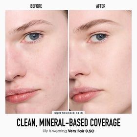 bareMinerals doe-foot applicator poised to target dark circles for precise coverage