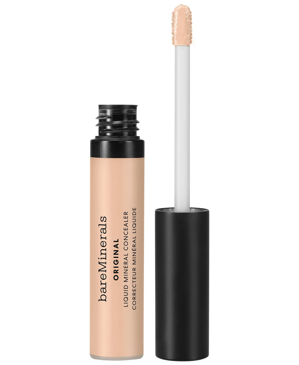bareMinerals bottle front view showing clean branding and luminous finish benefit