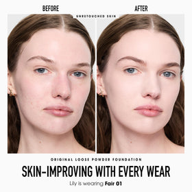 bareMinerals loose mineral foundation powder close-up showing texture and glow