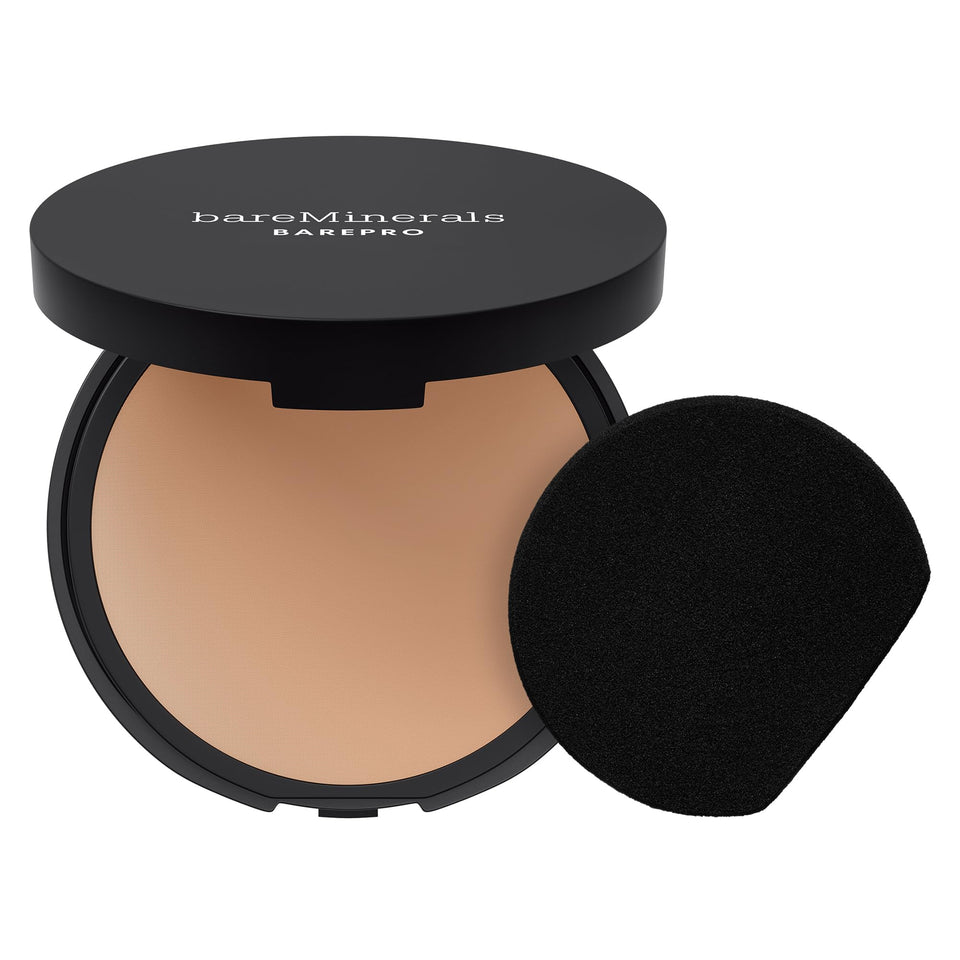 bareMinerals front compact showing sleek packaging and convenient portability