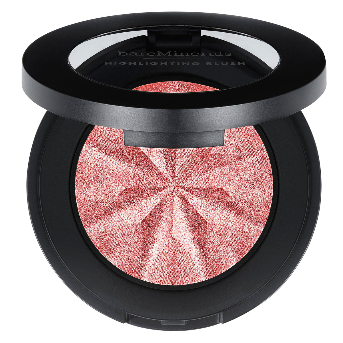 bareMinerals compact front view showing Pink Glow and travel-ready convenience
