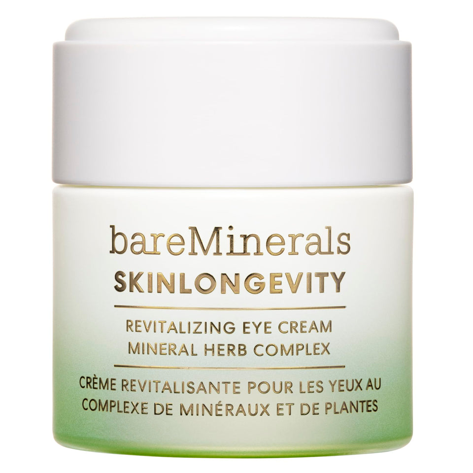 bareMinerals front packaging showing Skinlongevity benefits and clean formula