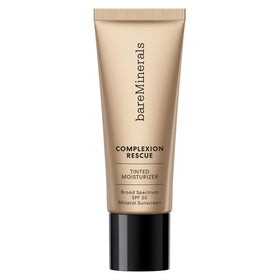 bareMinerals front tube of Complexion Rescue Opal 01 showing packaging and easy use benefit