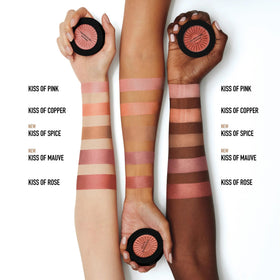 bareMinerals fluffy brush picking up blonzer for effortless application and diffuse warmth