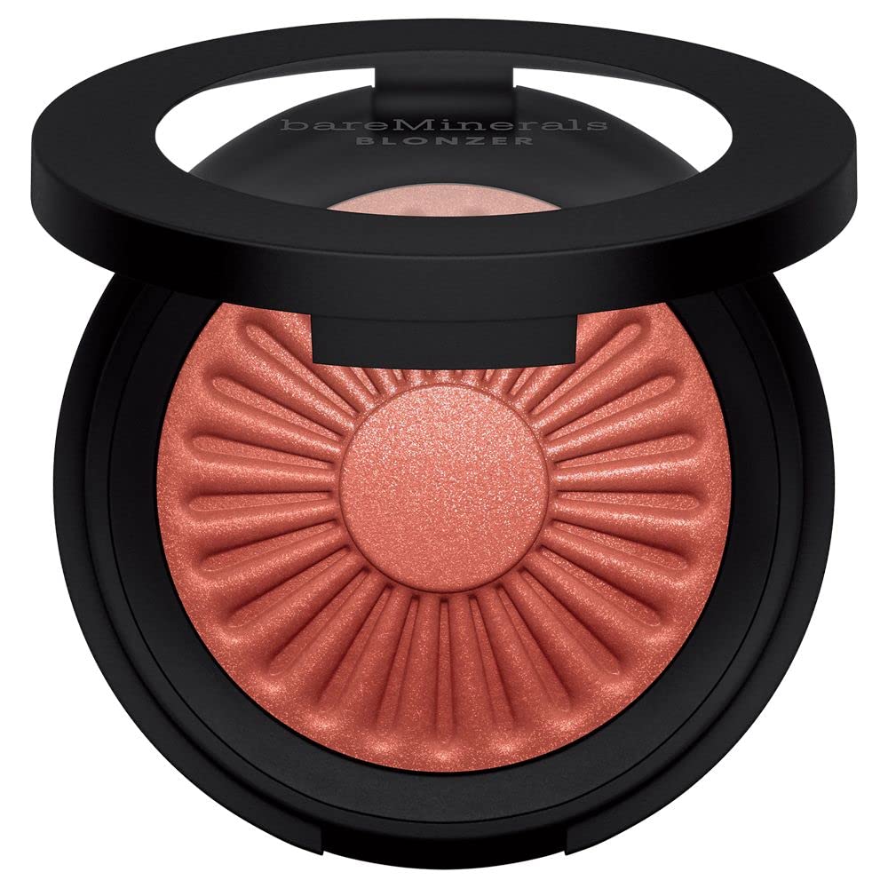 bareMinerals compact front view showing Kiss of Rose blonzer and easy one-step glow