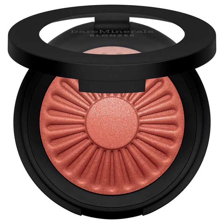 bareMinerals compact front view showing Kiss of Rose blonzer and easy one-step glow