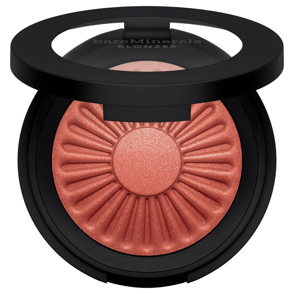 bareMinerals compact front view showing Kiss of Rose blonzer and easy one-step glow