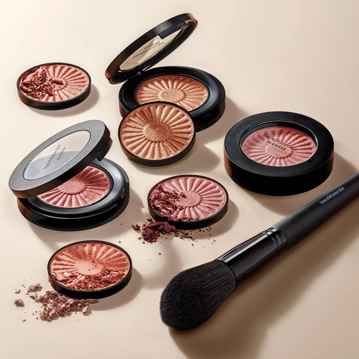 bareMinerals worn on model in natural light illustrating subtle sun-kissed radiance
