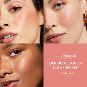 bareMinerals swatch on arm showing buildable rosy-bronze finish