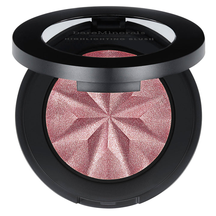 bareMinerals compact front view showing Mauve Glow and portable design benefit