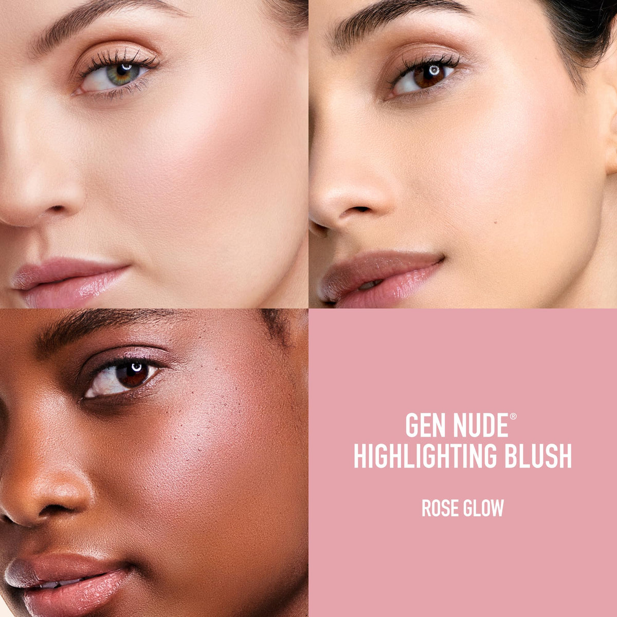 bareMinerals brush applying blush to cheek for lifted, natural finish