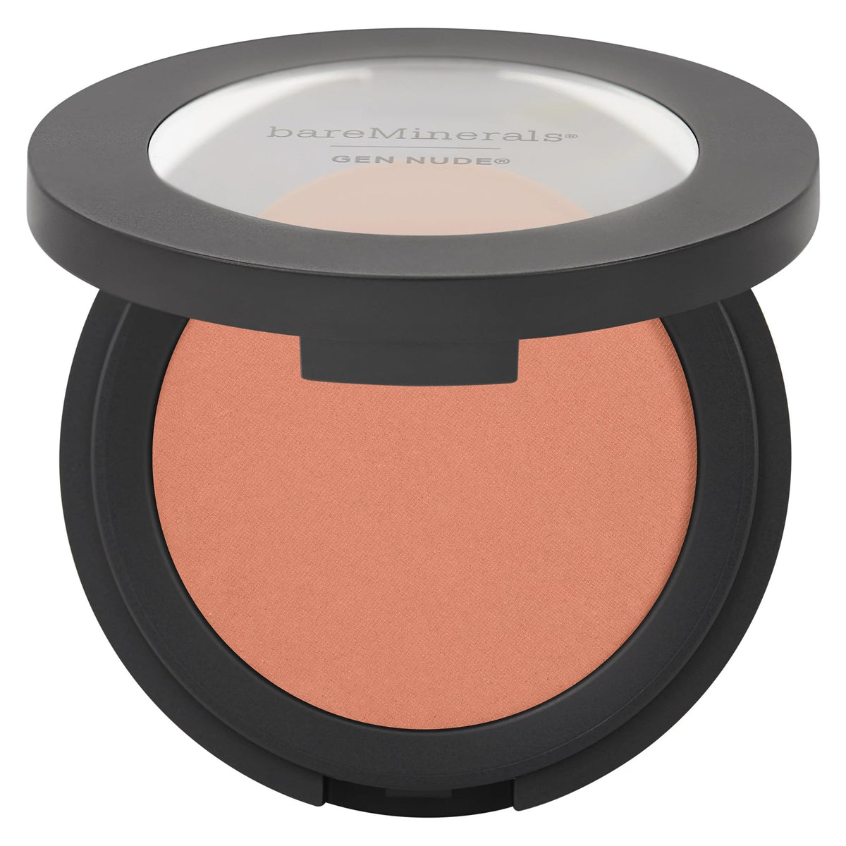 bareMinerals compact front view showing product packaging and easy portability benefit
