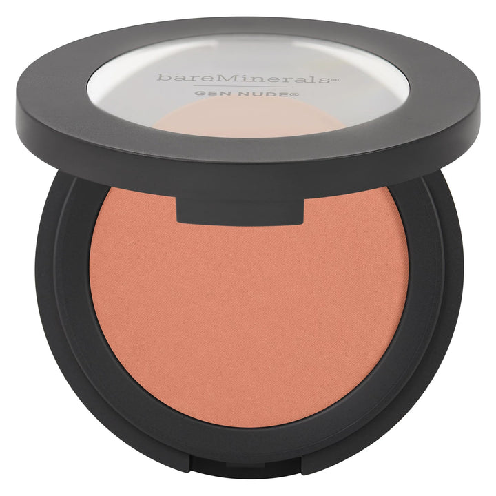 bareMinerals compact front view showing product packaging and easy portability benefit