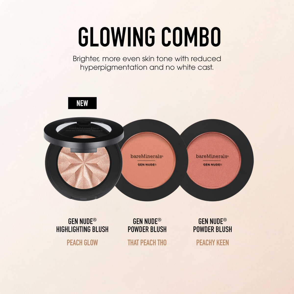 bareMinerals blush inside a makeup bag lifestyle scene showing everyday-wear convenience