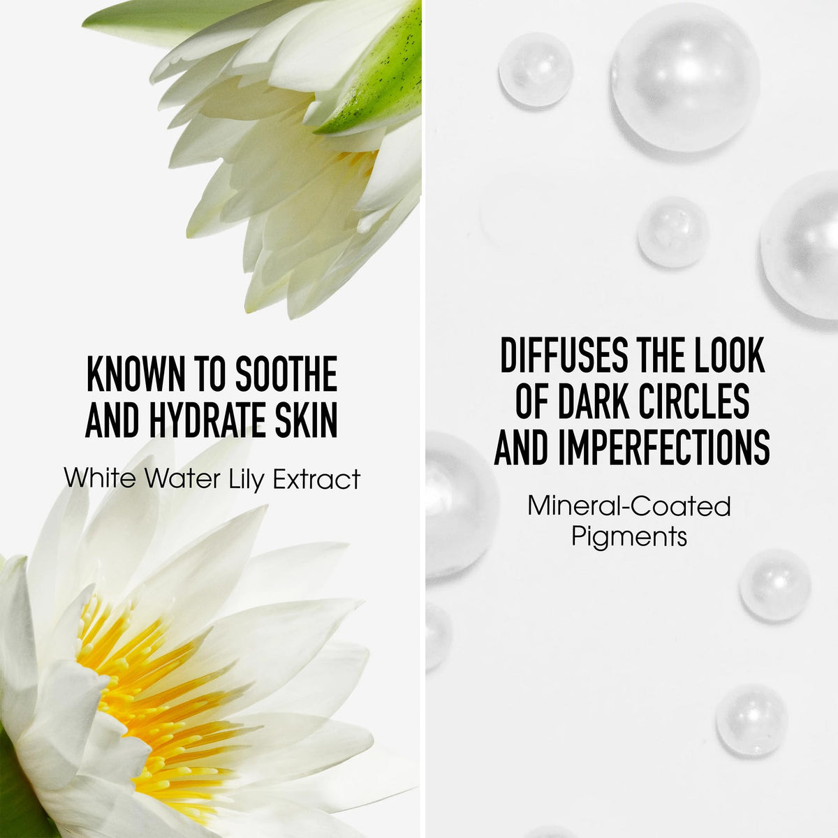 bareMinerals held near face to show natural coverage and brightening effect