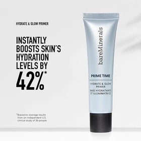 bareMinerals half-face before and after showing improved glow and even tone