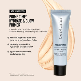 bareMinerals swatch on hand demonstrating gel primer finish and smooth effect