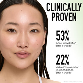 bareMinerals pump detail highlighting packaging hygiene and easy, measured dispensing benefit