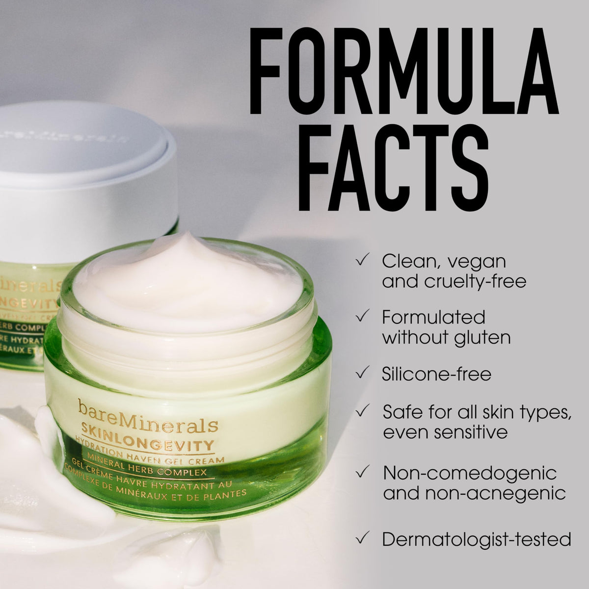 bareMinerals applied under foundation showing smooth layering and makeup-friendly benefit
