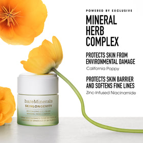 bareMinerals jar held in hand showing scale and travel-friendly size