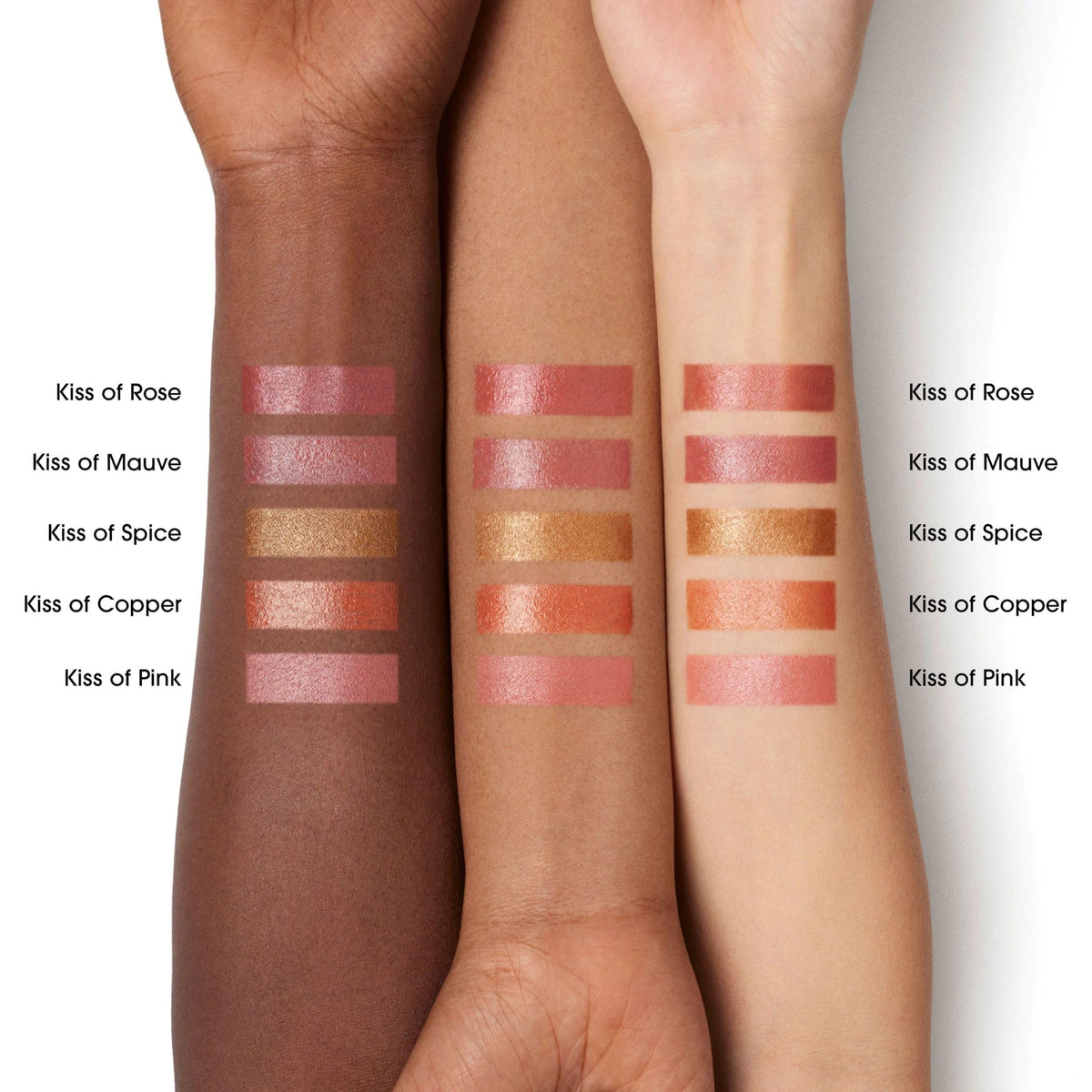bareMinerals Kiss of Pink on fingertip demonstrating seamless blending and buildable color