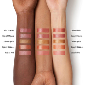 bareMinerals Kiss of Pink on fingertip demonstrating seamless blending and buildable color
