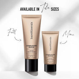 bareMinerals on model in daylight showing natural dewy finish and healthy-looking skin benefit