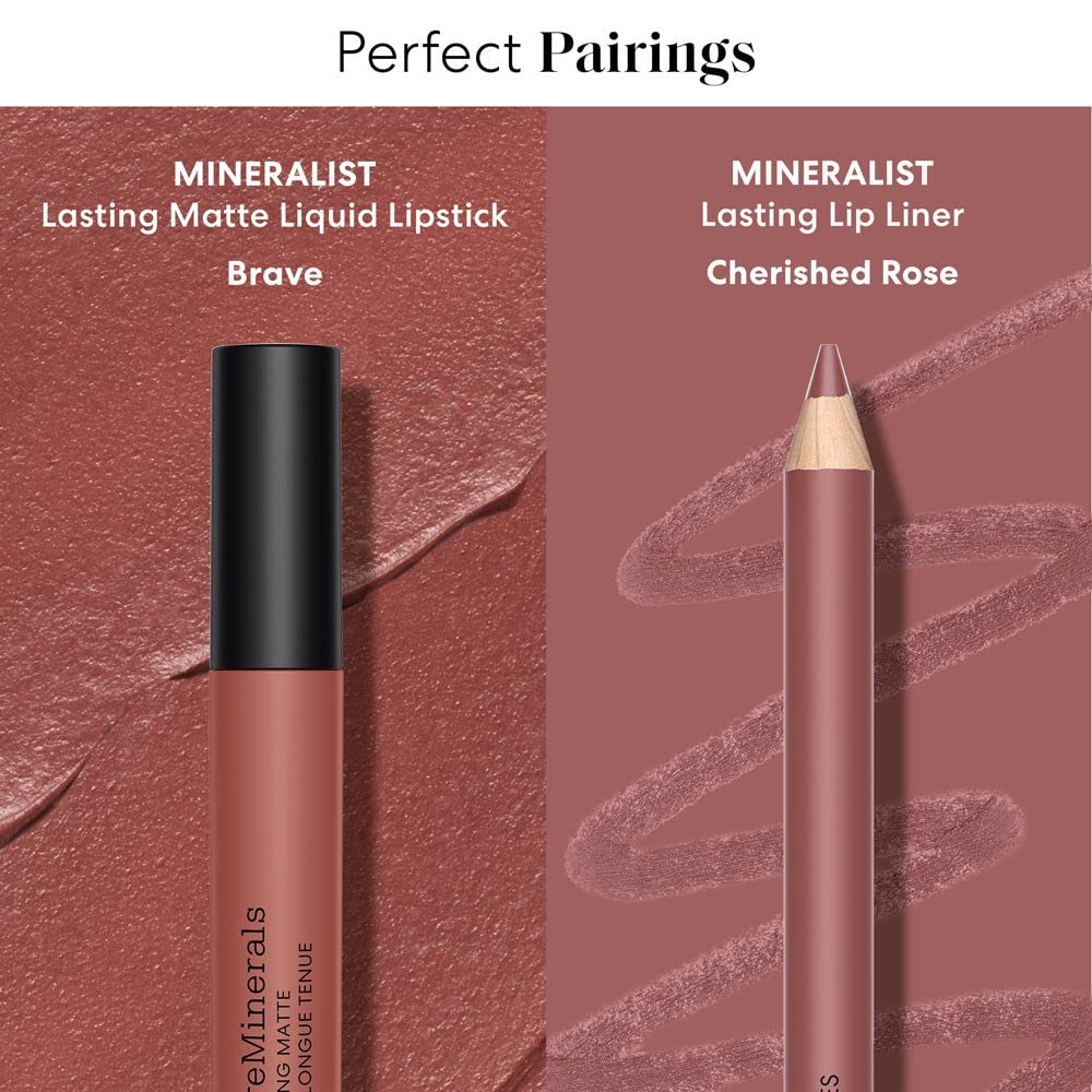 bareMinerals lip liner in use outlining lips for cleaner definition