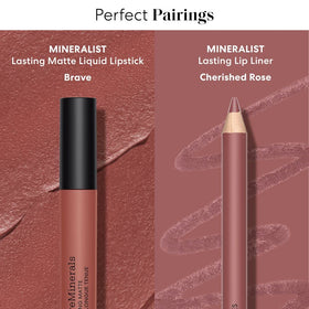 bareMinerals lip liner in use outlining lips for cleaner definition