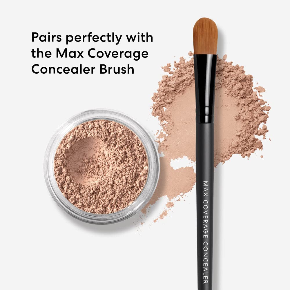 bareMinerals powder on brush demonstrating application for natural finish