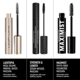 bareMinerals tube next to a ruler for size and scale comparison, showing full-size mascara dimensions