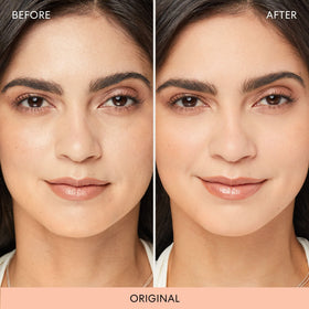 bareMinerals brush application showing lightweight, even coverage