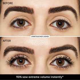 bareMinerals formula swiped to show fiber texture for instant lash thickening