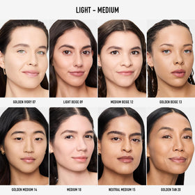 bareMinerals powder on brush demonstrating easy, buildable application