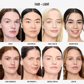 bareMinerals powder texture close-up highlighting finely milled, talc-free finish