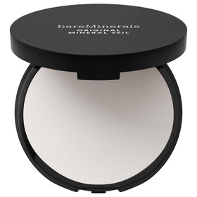 bareMinerals compact front view showing sleek packaging and translucent shade benefit
