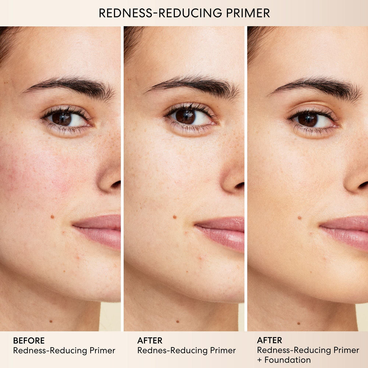 bareMinerals applied under foundation demonstrating improved wear benefit