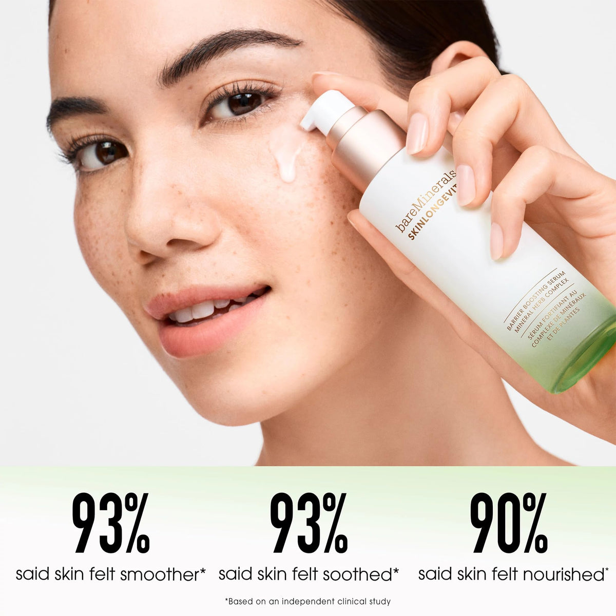 bareMinerals ingredient label focusing on Mineral Herb Complex and niacinamide benefits