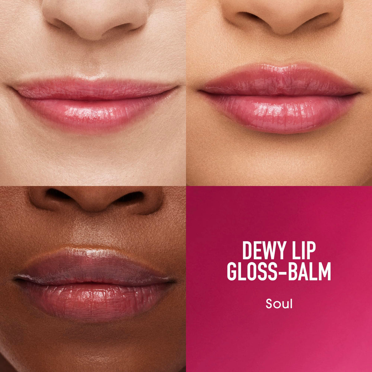 bareMinerals Soul applied on lips demonstrating sheer color and dewy finish for hydration
