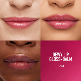 bareMinerals Soul applied on lips demonstrating sheer color and dewy finish for hydration