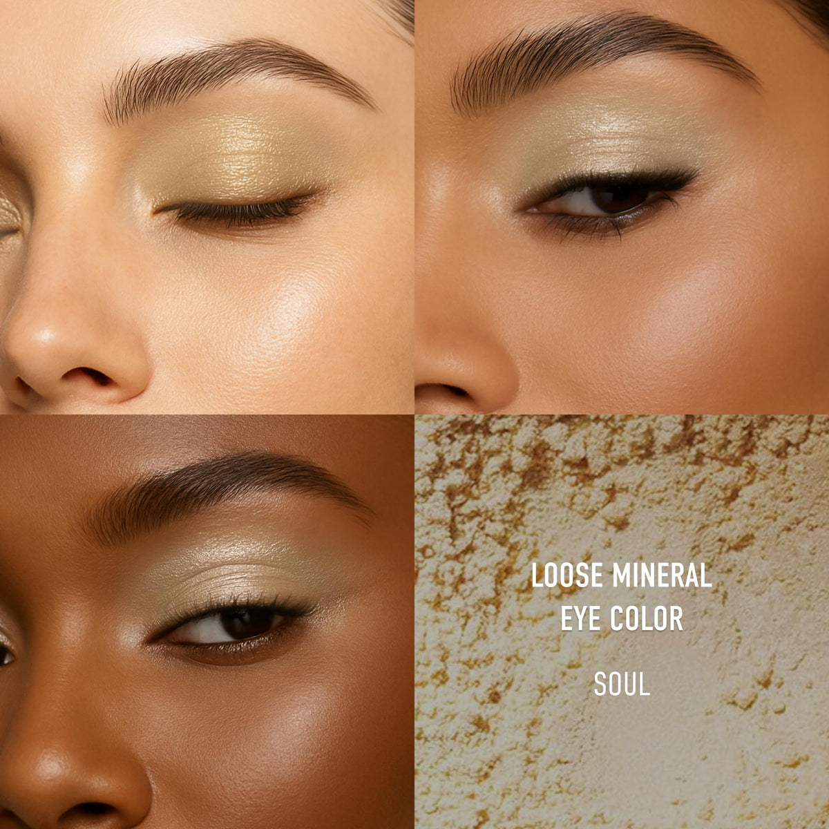 bareMinerals Soul evening look on model illustrating vibrant color and refined finish